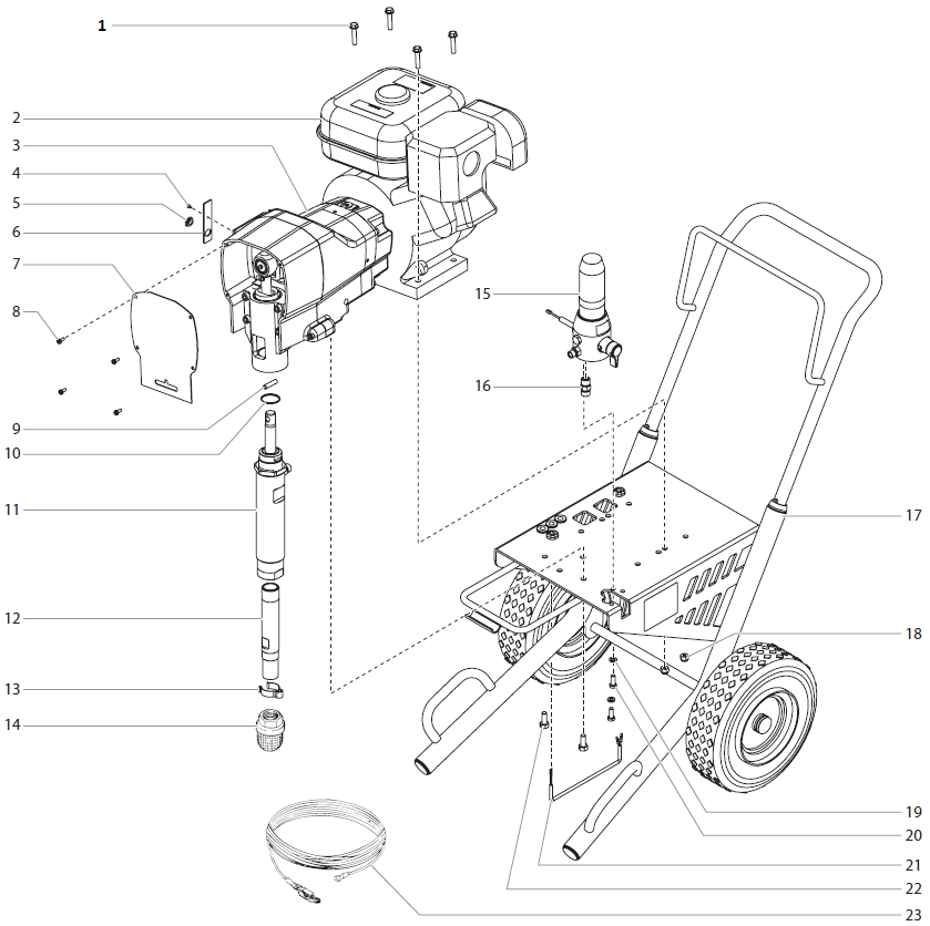 Advantage GPX 165 Main Assembly Parts